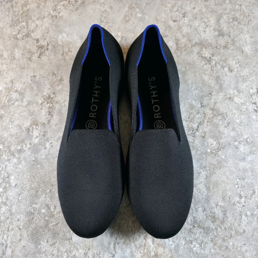 Rothy's Womens The Loafer Slip On Shoes Size 9.5 Black Flats New